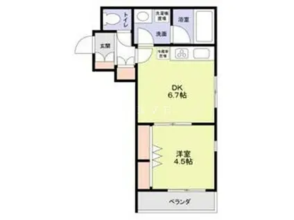 モンレーヴ本駒込(1DK/2階)の間取り写真