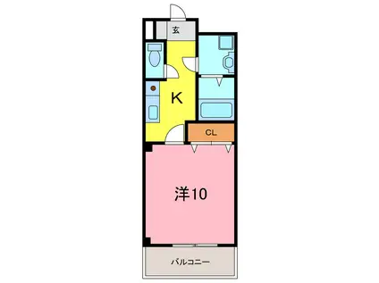 ハイツ幸知(1K/2階)の間取り写真