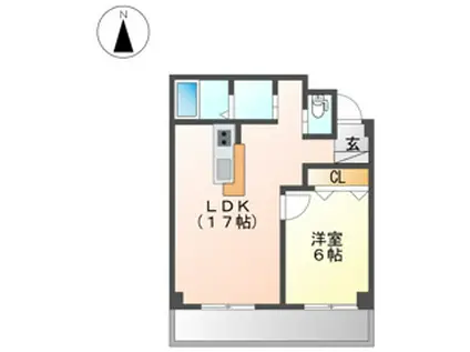 信和元町ハウス(1LDK/1階)の間取り写真