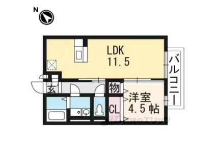 セジュールアースマーシ3(1LDK/2階)の間取り写真