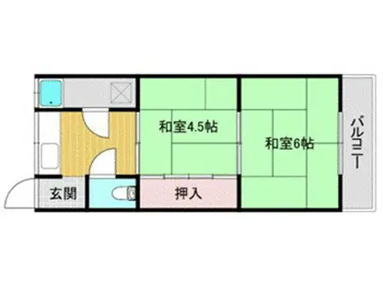 七福荘(2K/1階)の間取り写真