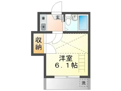 西羽田ヴィレッジ(1K/1階)の間取り写真