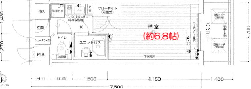 ラナップスクエア北梅田シティ(1K/3階)の間取り写真