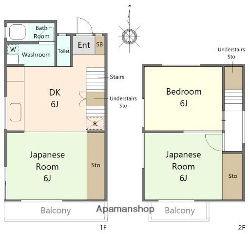 野芥3丁目メゾネット(3DK/1階)の間取り写真