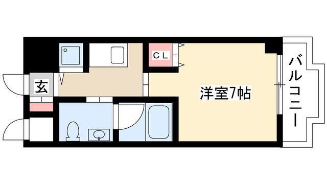 ヴァンデュール名古屋御器所(1K/3階)の間取り写真