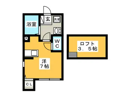 サウス COURT(ワンルーム/1階)の間取り写真