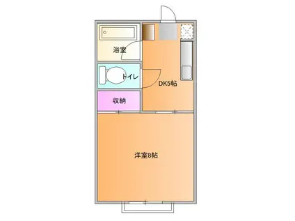 パールハイツ(1DK/1階)の間取り写真