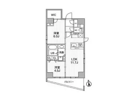 CREATIF秋葉原旧リテラス秋葉原イースト(2LDK/15階)の間取り写真