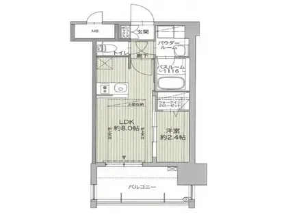 グランフォーレ博多ウォーターフロント(1LDK/7階)の間取り写真