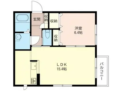 サンボナール(1LDK/2階)の間取り写真