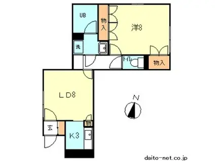 パティオK(1LDK/3階)の間取り写真