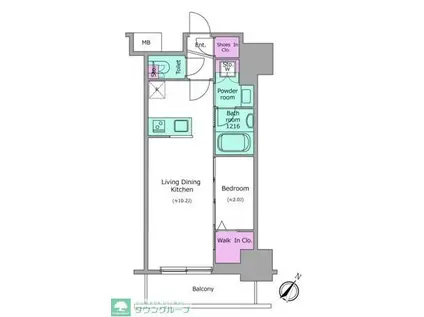 アーバネックス日本橋茅場町(1LDK/11階)の間取り写真