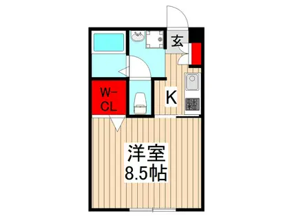 エスポワールむさし野(1K/2階)の間取り写真