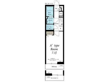 リブリ・YUME(1K/1階)の間取り写真