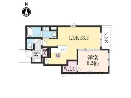 フェルネス Ⅲ(1LDK/1階)の間取り写真