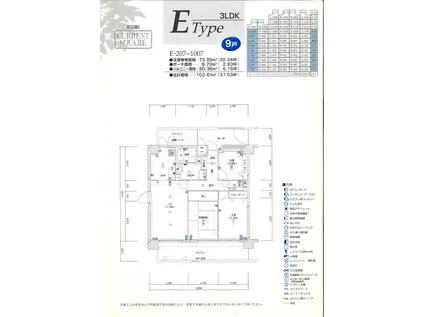 ミサワカレントスクエアマンションズ(3LDK/5階)の間取り写真