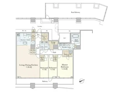 三田ガーデンヒルズ ウエストヒル(3LDK/8階)の間取り写真