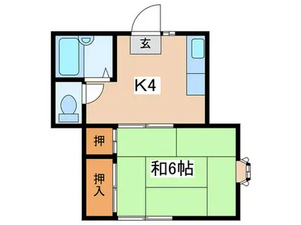 カーサ茅ヶ崎(1K/2階)の間取り写真
