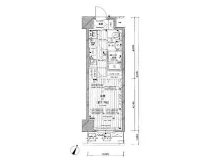 パレステュディオ渋谷本町(1K/12階)の間取り写真