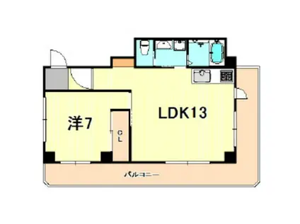 宮川ナガノ(1LDK/3階)の間取り写真