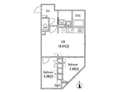 GRAN PASEO大森II(2LDK/4階)の間取り写真