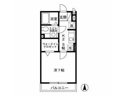 グリーンヒルズSAKAUE(1K/2階)の間取り写真