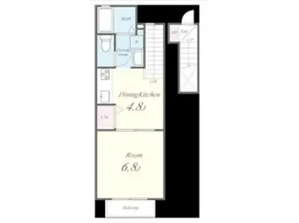 グランディユー(1DK/2階)の間取り写真