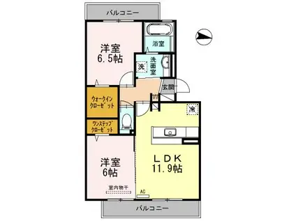 ファミリア金剛(2LDK/2階)の間取り写真