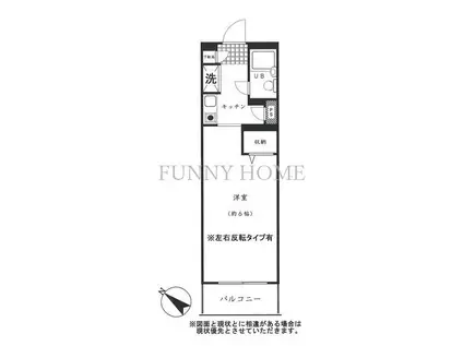 ジョイフル祐天寺(1K/2階)の間取り写真