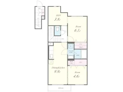 J ARDIN DE TOURNESOL(2SDK/2階)の間取り写真