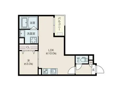 JACK NEKOYAI(1LDK/2階)の間取り写真