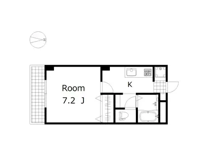 ＪＲ高崎線 新町駅(群馬) 徒歩45分 3階建 築29年(1K/1階)の間取り写真