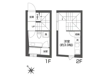 FAREウエハラコマチ(ワンルーム/1階)の間取り写真