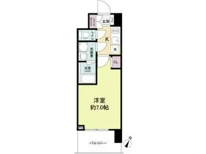 スプランディッドII(1K/8階)の間取り写真