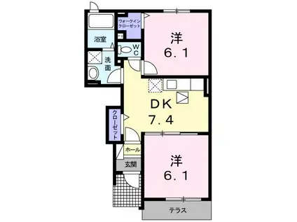 TMビレッジII(2DK/1階)の間取り写真