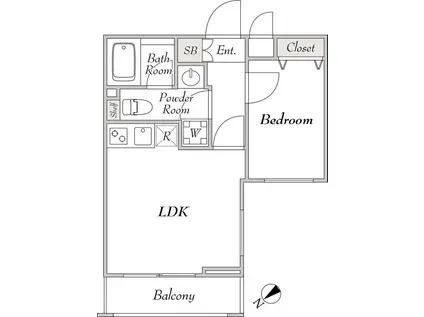 ミリアレジデンス桜新町(1LDK/1階)の間取り写真