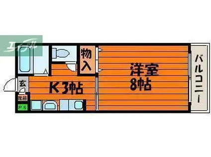 ミルフォード定森(1K/4階)の間取り写真