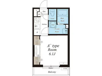 リブリ・スイート ピア3(1K/1階)の間取り写真