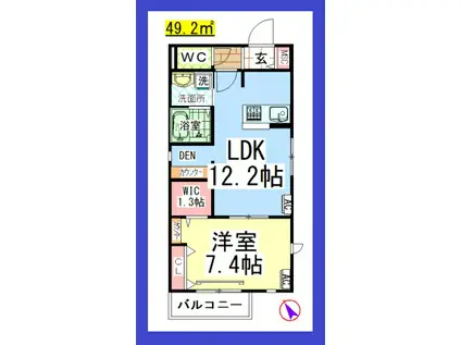 AF ルミエールニイヤ(1LDK/3階)の間取り写真