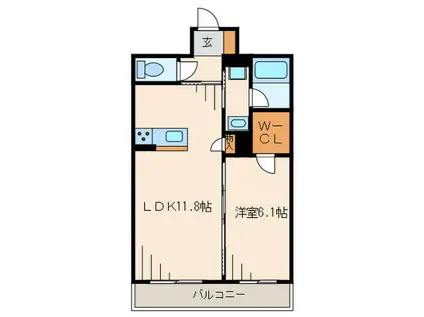 セントポーリア(1LDK/2階)の間取り写真