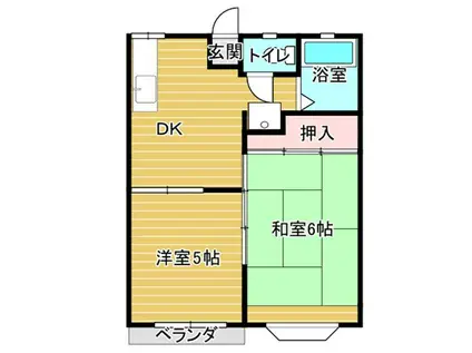 ウィン・ベル02(2DK/2階)の間取り写真