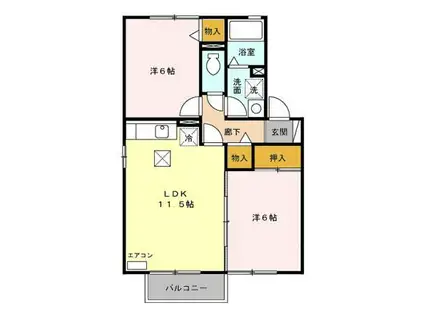 セジュールHAKUA(2LDK/1階)の間取り写真