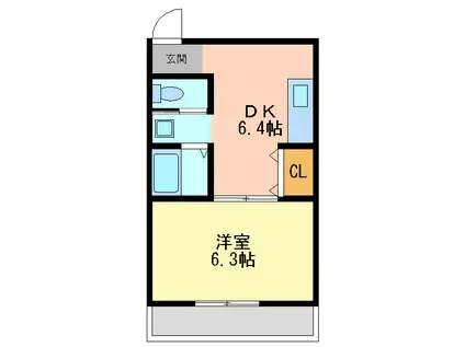 プルス塚本(1DK/3階)の間取り写真