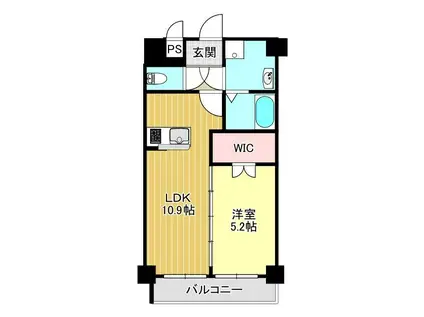 ソレイユ・ルヴァン(1LDK/4階)の間取り写真