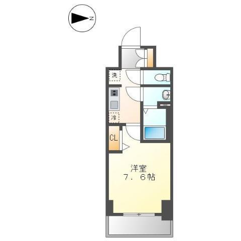 SHOKEN RESIDENCE名古屋(1K/4階)の間取り写真