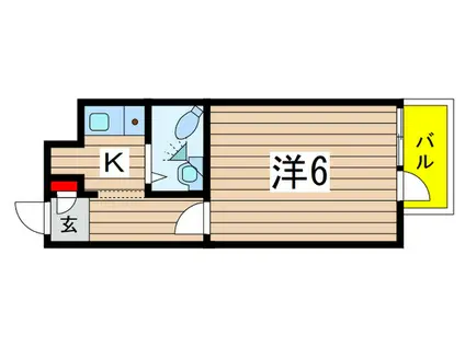 フラッツ100(1K/3階)の間取り写真