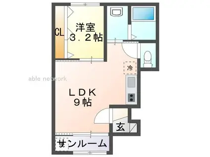 CASA LIBERTA(1LDK/1階)の間取り写真