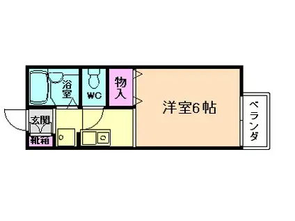 メルベーユ箕面(1K/1階)の間取り写真