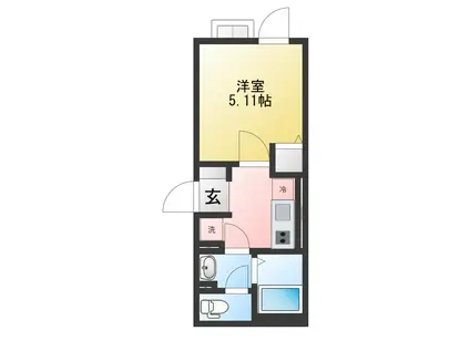 イクシオ町屋II(1K/2階)の間取り写真