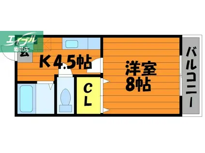 パークサイド安江(1DK/1階)の間取り写真